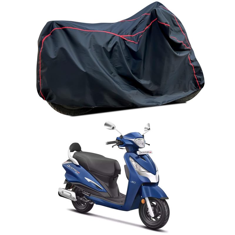 Image of Waterproof Scooter Cover Compatible with Hero Destini 125 Xtec Fabric UV Protection (Black)
