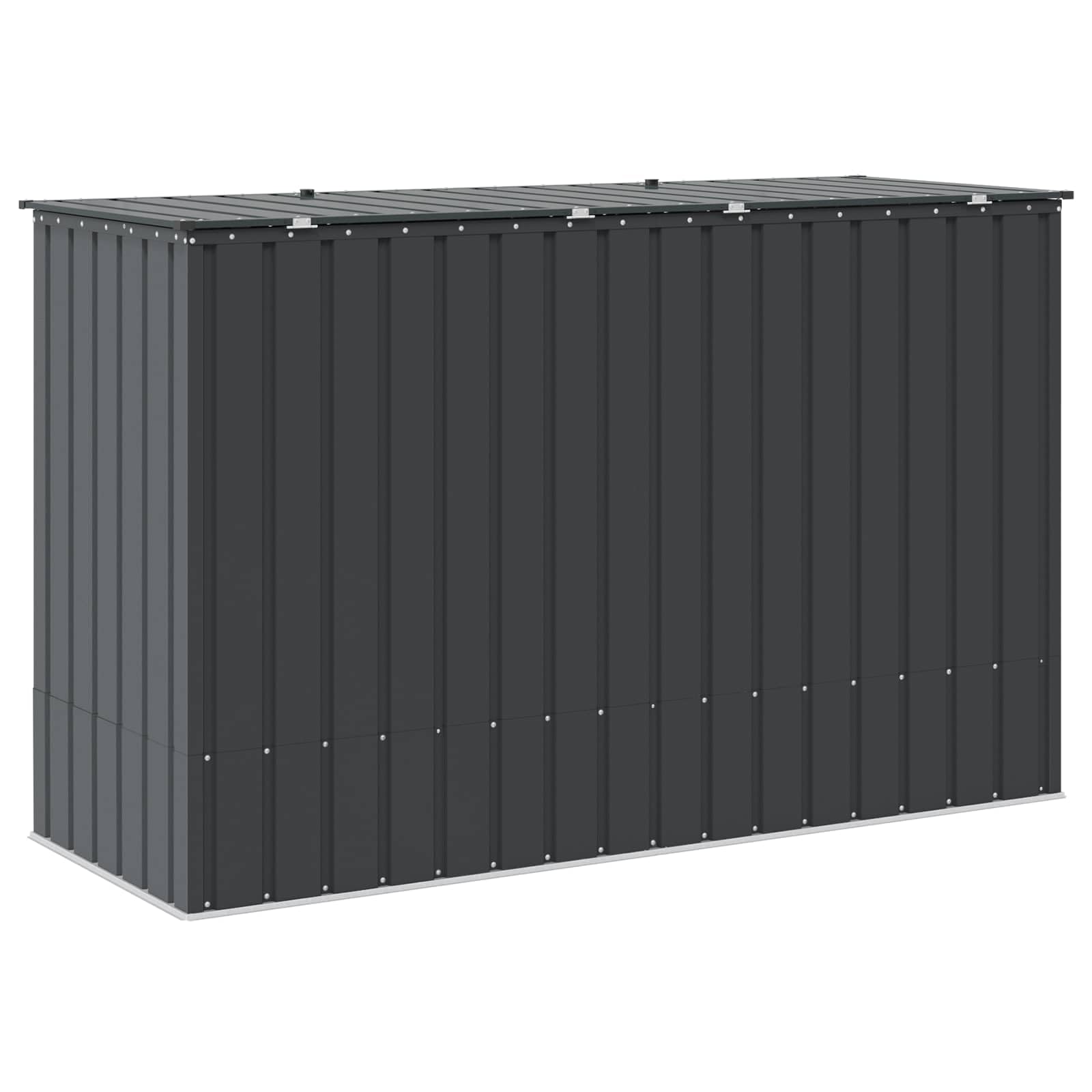 Schowek ogrodowy czarny 214 x 82 x 132 cm Stal