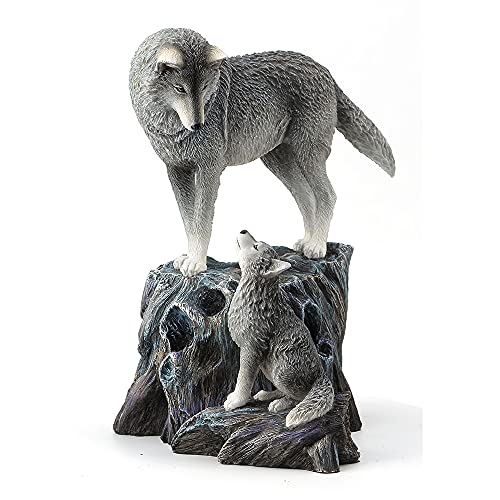 Veronese Design Lisa Parker Guidance Grey Wolf Mother and Child Statue