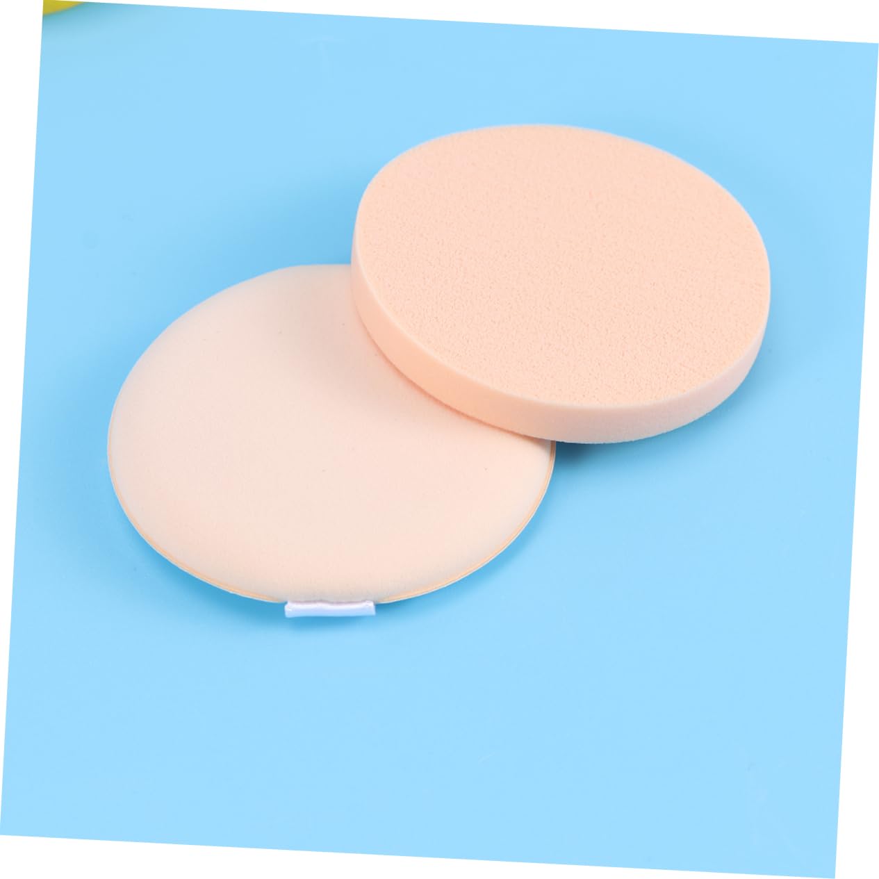 VICASKY 12pcs Round Powder Puff Makeup Sponge Case Loose Powder Container Face Sponge for Blending Elastic Plastic Mesh Comfortable Gentle for Skin Versatile for Salon Home or Travel