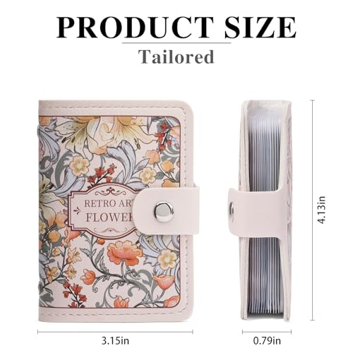 Image of RNIEGA Card Holder for Women Small Womens Wallet Vegan Leather RFID Blocking Transparent Card Case with 22 Slots
