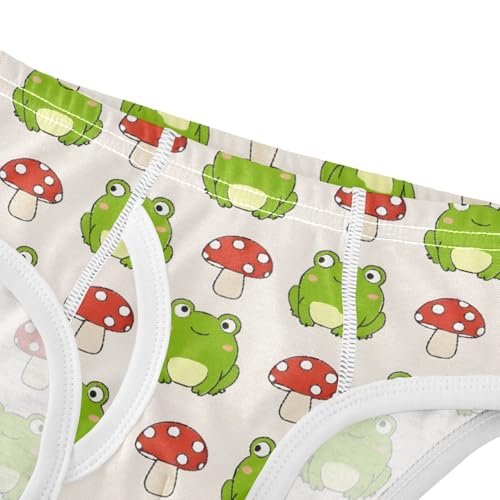 Mushroom Frog Pattern Boys' Underwear 100% Cotton Boys' Briefs Soft Toddler Underwear4