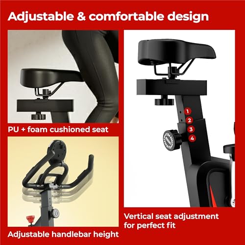 Image of Lifelong Fit Pro Spin Fitness Bike for Home | Exercise Bike for Cardio Workout with 7 KG Flywheel, Adjustable Resistance & LED Display | Cushioned Adjustable Seat | Non-Slip Pedals | Max User Weight 120 KG