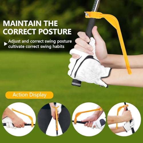 KISEER 2 Pcs Golf Training Aids Swing Trainer Tool Golf Accessories (Yellow) - Thumbnail 4