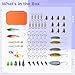 YHomU 59 Pcs Fishing Lures Kit, Including Fly Fishing Lure Box, Micro Bait, Vib Lures, Hooks, Sequins, for Bass, Trout, Salmon, Walleye