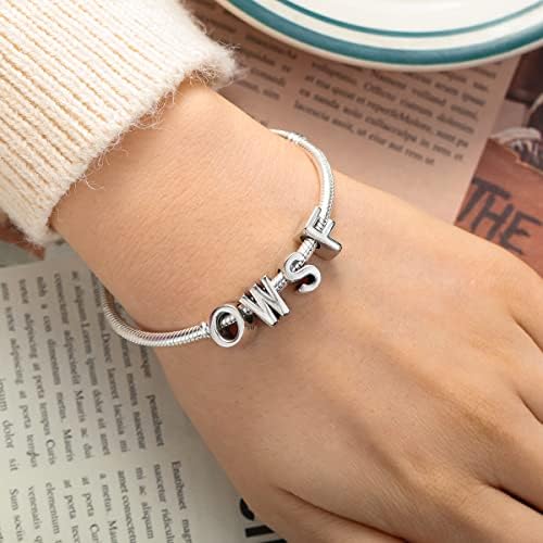 PARCOM S925 Sterling Silver Initial Charms – A-Z Letter Beads For Bracelets, Necklaces, DIY Jewelry Gifts For Women & Girls