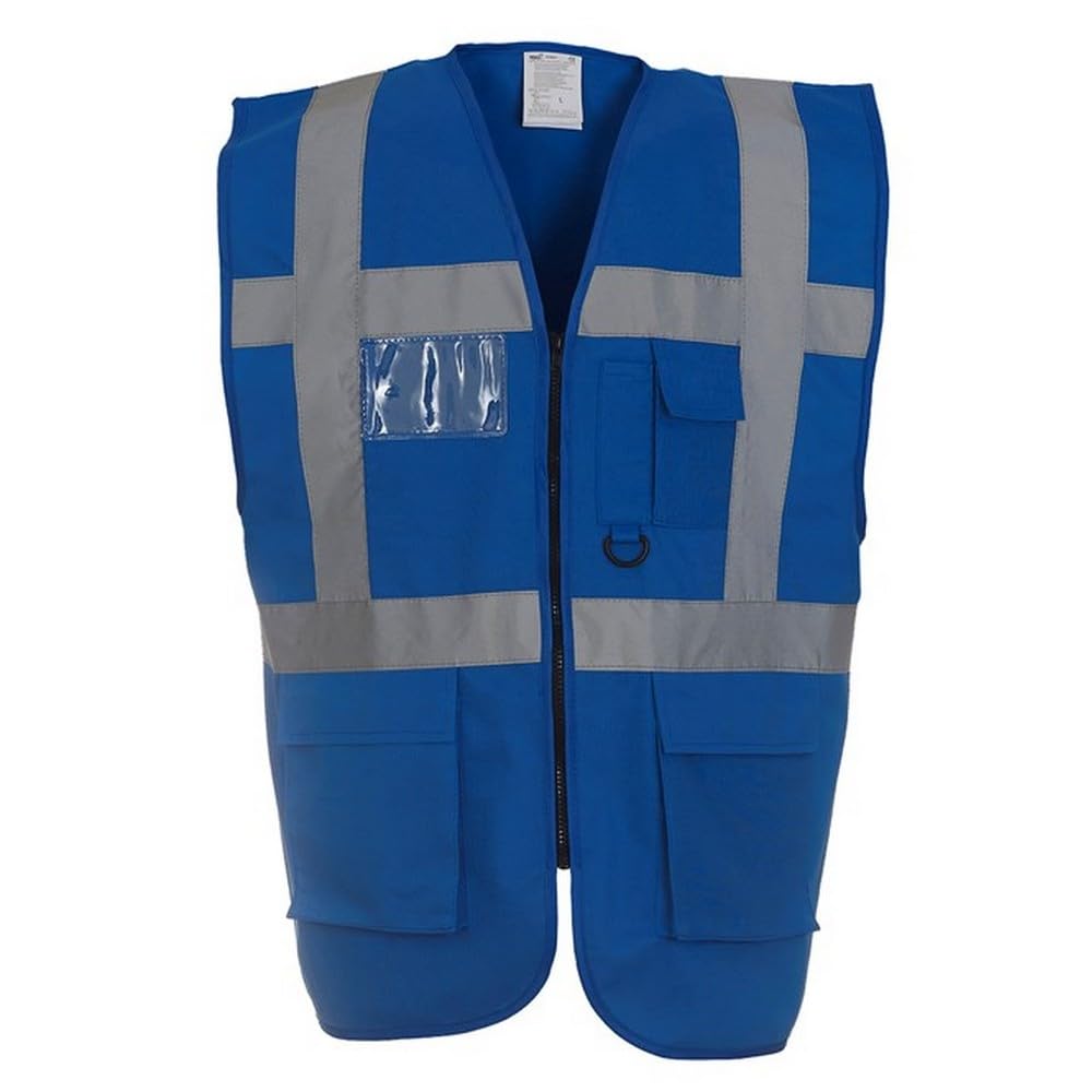 Yoko Men's Yk002/Hvw801 Multi-Functional Executive Hi-Vis Waistcoat - Royal, Large โ image 1