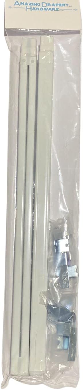 Amazing Drapery Hardware Sash Curtain Rods 18-28 inch, 4 rod Pack Curtain Rod | Metal Sash Rods for Sidelights for Front Door & French Door Curtain Rod