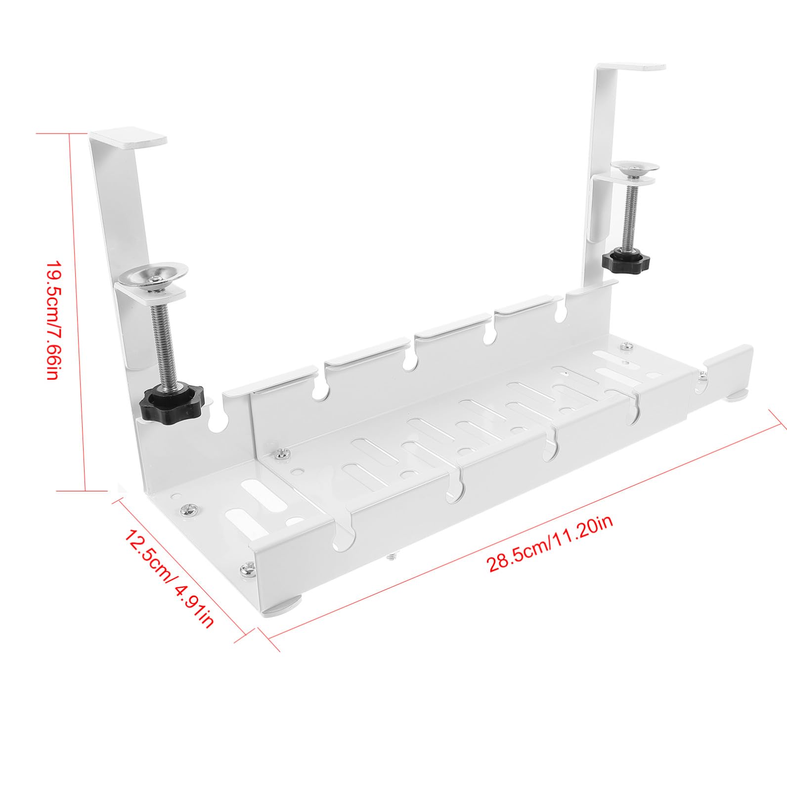 DOITOOL Organizador de Cables Debajo del Escritorio, Bandeja de Acero al Carbono Blanco, Ligera y Resistente, para Oficina y Almacenamiento de Cables