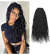 Dreadlock Extensions Human Hair 15 Strands Locs Extensions Real Human Hair, Natural Black for Wom...