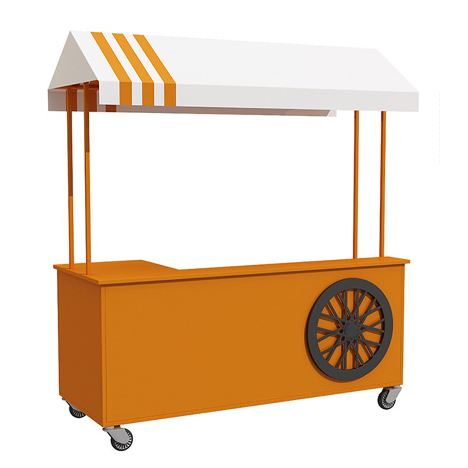 Przenośny wózek na żywność z baldachimem, stojak ekspozycyjny z zamykanymi kółkami, stoisko targowe na imprezy, targi i pokazy (150 cm, )