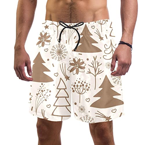 Maillots de bain pour hommes JDEZ short de plage léger motif floral Noël