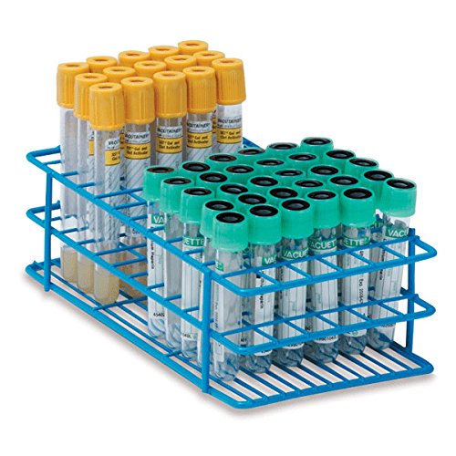 13mm Tube Rack for 3mL, 5mL, and 7mL Test Tubes Small Holds 72 Tubes 8\"L x 4\"W x 2.5\"H