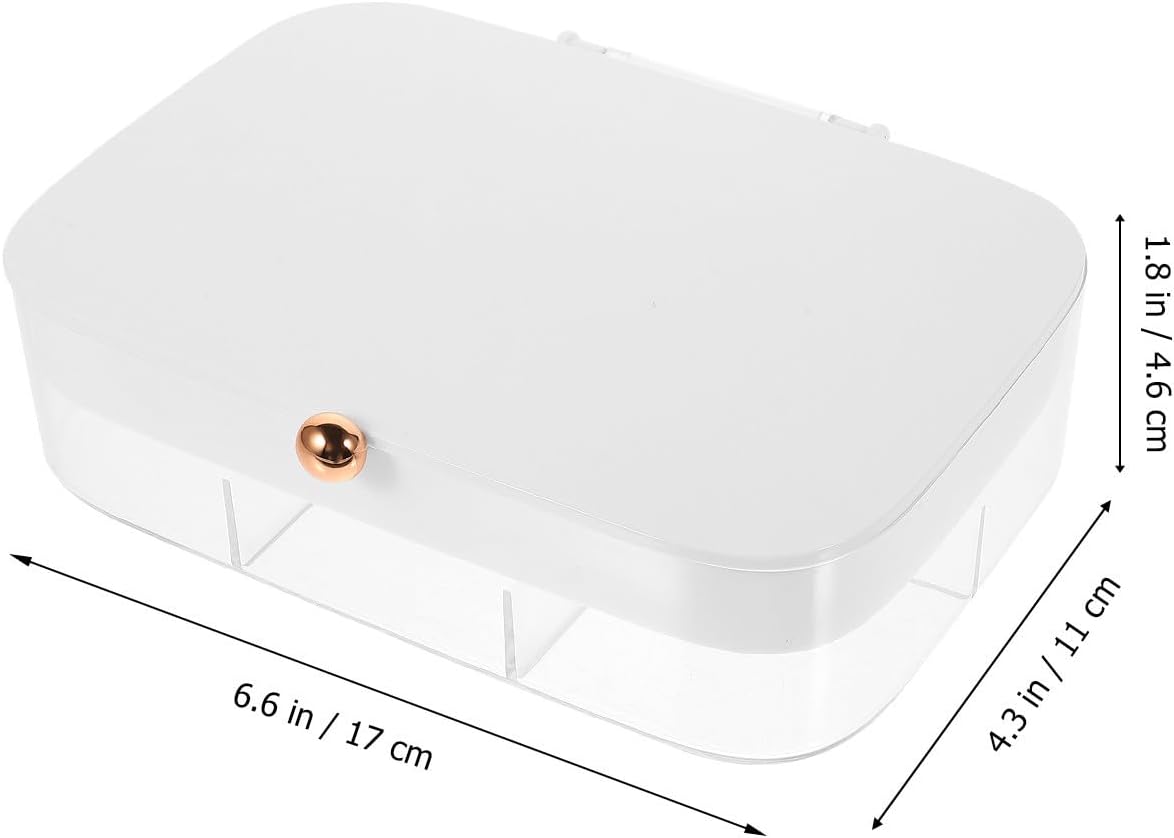 Portable Jewelry Storage Container 30 Grid Abs White for Earrings image 2