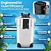 Flexzion Aquarium Canister Filter with 370GPH Flow Rate, UV-C Lamp, Spray Bar, & 3-Stage Media Filtration for up to 100 Gallon Fish Tanks - Ultra-Quiet External Canister Filters for Aquarium