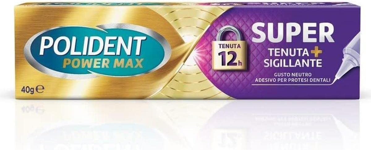 Polident Power Max Super mocny i uszczelniający, klej do protez dentystycznych, codzienne uszczelnienie, neutralny smak, 40 g