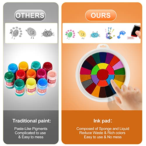 Funny Finger Painting Kit And Book, 25 Color Washable Finger Drawing With Finger Paint Pad, Easy Clean & Non Toxic Paint Toys For Kids #TOP4