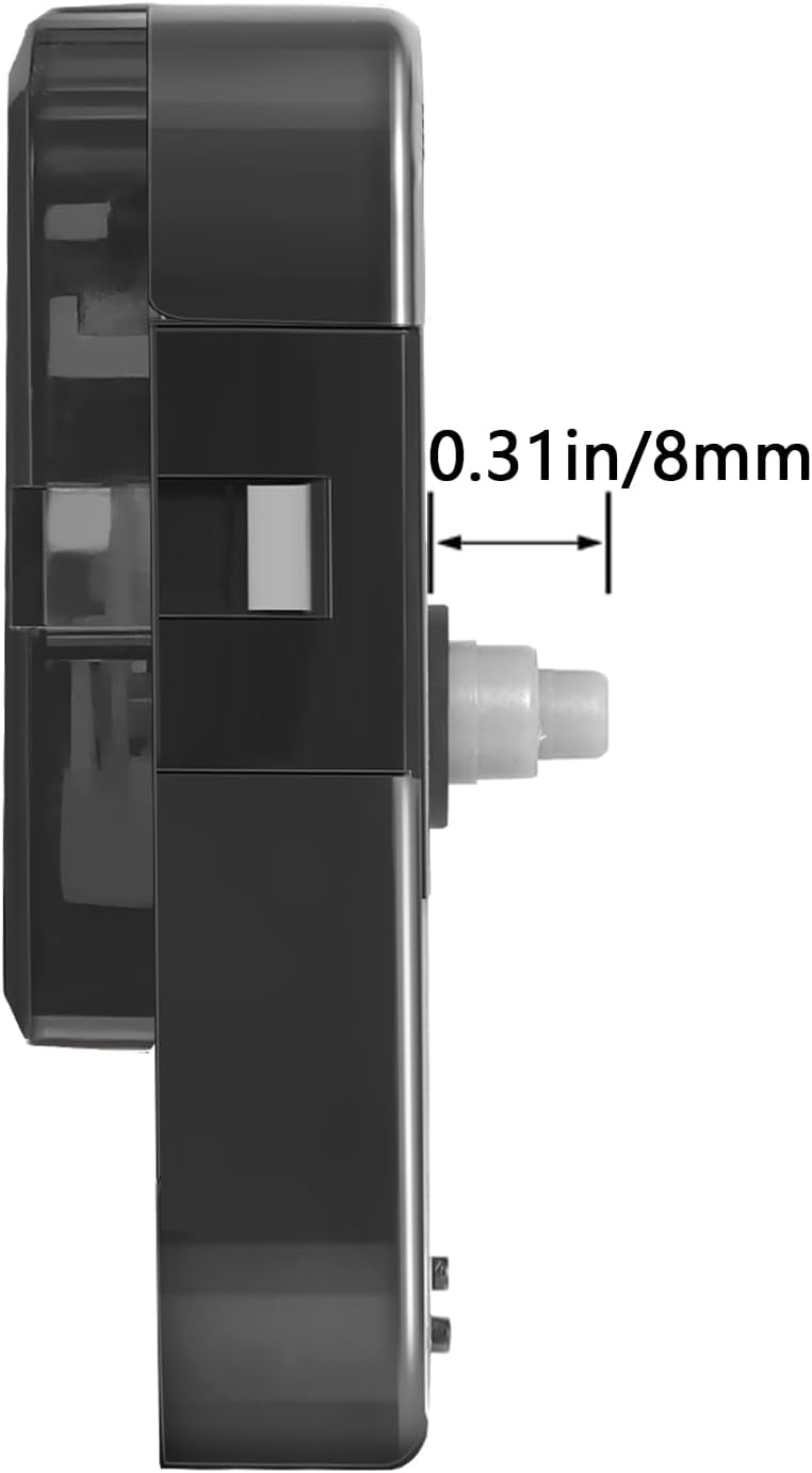 5168S Silent Clock Movement – Ultra-Quiet Quartz Mechanism for DIY Wall Clocks, 8mm /0.315 inch (5/16 inch) Shaft Length (No Hands Included)