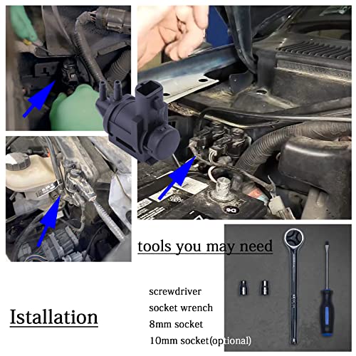 4X4 4Wd Disengage Actuator Automatic Hub Locking Vacuum Soleniod Emission Egr Valve Control Solenoid Motor Compitable With Ford F-150 250 350 450 550 6L3Z9H465B 13Mm Connector Width #TOP4