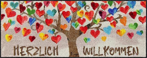 Salonloewe Schuhparkplatz Herzbaum 030x075 cm Fußabtreter Sauberlaufmatte draußen Fussmatte Indoor...