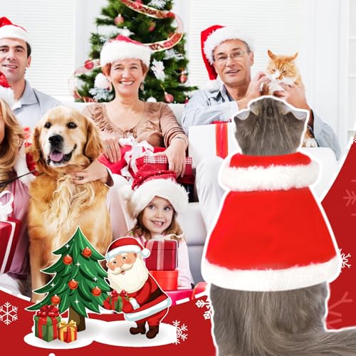 Disfraz capa navideña para perros y gatos pequeños miniatura 7