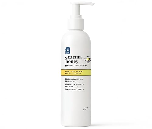 ECZEMA HONEY Limpiador facial de avena – El lavado facial de eccema natural evita brotes – Limpiador facial suave diario para piel seca, con