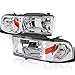 Spec-D Tuning Chrome Housing Clear Lens Headlights Compatible with Dodge Ram 1500 1994-2001, 94-02 2500 3500, L+R Pair Head Light Lamp Assembly