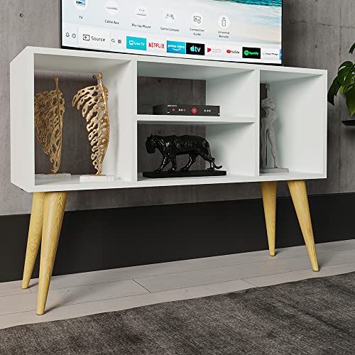 Rack Para Tv com 4 nichos Noruega Branco - Moveise