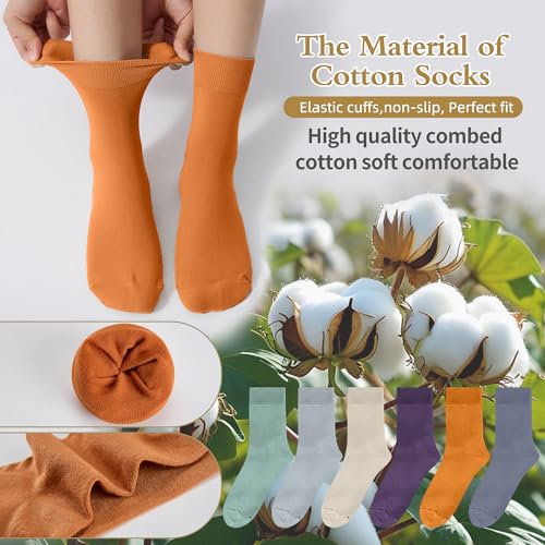Image of Corlap Women's Thin Above Ankle Socks - 6Pairs Cotton Casual Bootie Dress Crew Socks