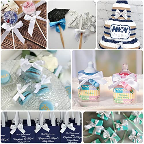 White Ribbon for Crafting 25mm x 23 Meters Present Satin Ribbon for Gift Wrapping Cake Decoration, Bows Making - Image 4