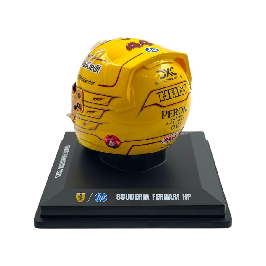 Spark Model Scuderia F1 Team Oficjalny LookSmart Lewis Hamilton 2025 Special Edition Fiorano Test Mini kask w skali 1/5, żółty