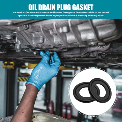 Image of 10PCS M14 Oil Drain Plug Gasket, OEM #097-139, F0RD-5066453, F5TZ-6734-BA | Rubber Crush Washer Seals, Engine Oil Pan Drain Plug Seal Compatible with Most Vehicles