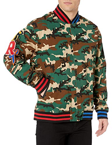 LRG Men's Varsity Jacket, Camo, L