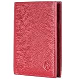 VON HEESEN Leder Geldbörse Herren mit Münzfach & RFID Schutz I Echtleder Geldbeutel für Männer & Damen I Portemonnaie Brieftasche Wallet Portmonee (Rot, MIT MÜNZFACH)