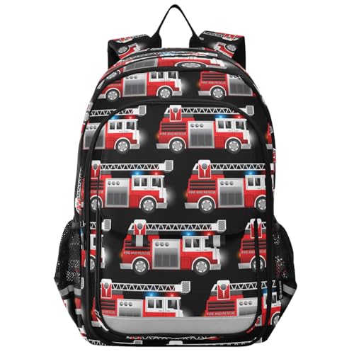 Sac à dos ordinateur portable enfant rouge camion de pompier le cadeau idéal pour la rentrée