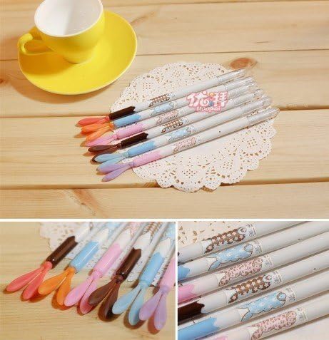 qiqionlinestore Cute Mr.rabbit Ink Pen 0.38mm Black Set of 6 Plus One Free Cute Korean Pen (Happy Time Ball Point Pen 0.05mm) O4