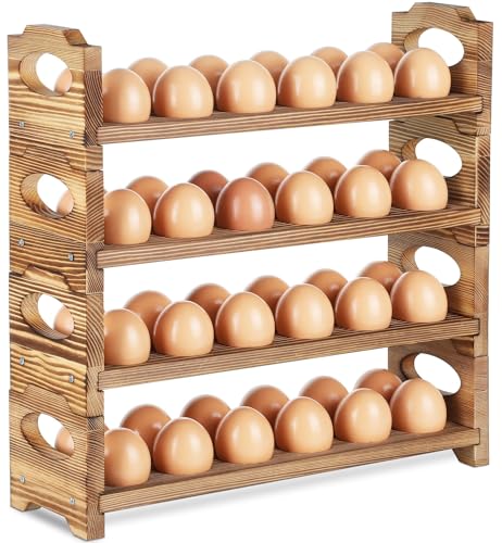 Wooden 4-Tier Egg Holder with 48 Holes