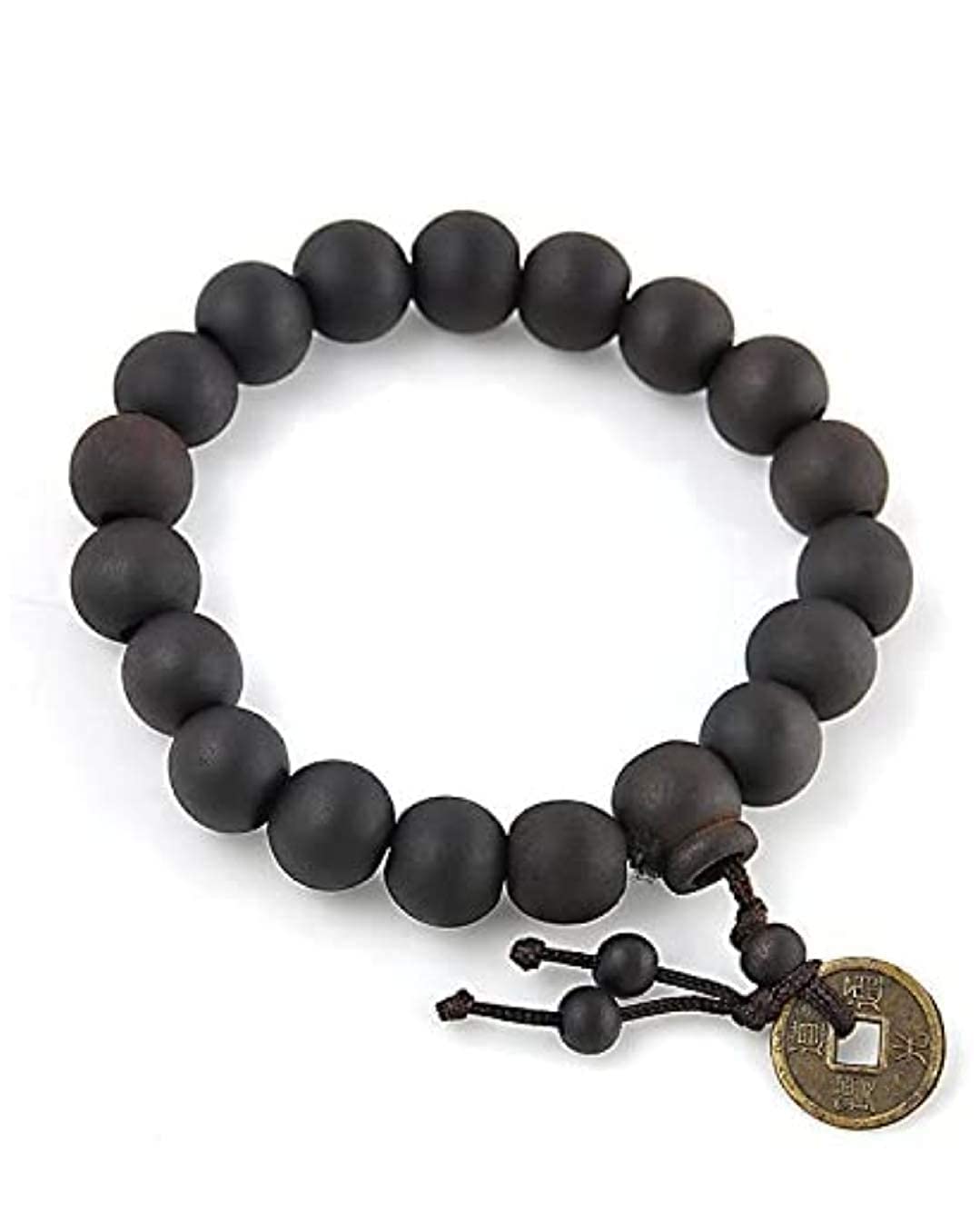 RAPID Wooden Beads Elastic Stretchable Handmade Bracelet with Good Luck Feng Shui Lucky Coin for Men & Women (Black) (3) (B09XFGF8YT) Amazon Price History, Amazon Price Tracker