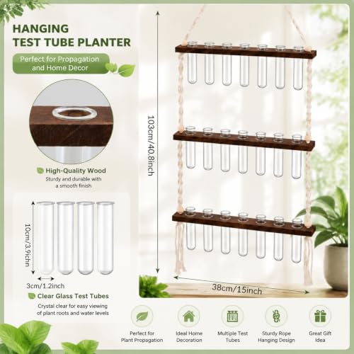 Hushee 3 Tier Wall Hanging Propagation Station with 21 Glass Test Tubes by Hushee - Used condition - Image 2
