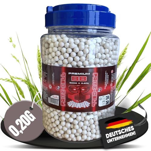 Airsoft Softair Kugeln Fritz-Cell Premium BBS 6 mm 0 20g 5000 Stück in praktischem Behälter