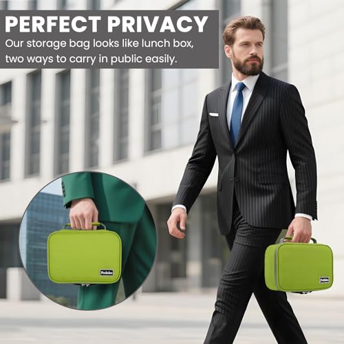 PODAHO Green Classic Bag Set with Combination Lock, Water-Resistant Organizer Case with 10 PCS Accessories, Portable Container Box, Great Gift for Friends, Medium.4