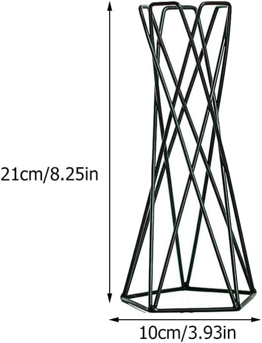 Hemoton 2pcs Air Plant Holder Iron Tabletop Air Plant Stands Containers Air Plant Racks Tillandsia Planter Display Racks Base Vase Pot Black White