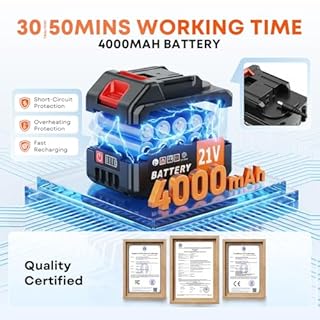 Portable Cordless Pressure Washer, Battery Powered Power Washer Car Wash Gun with 6-in-1 Nozzle & Foam Cannon, Handheld High Pressure Cleaner for Car, Driveway, Patio, Garden, RV