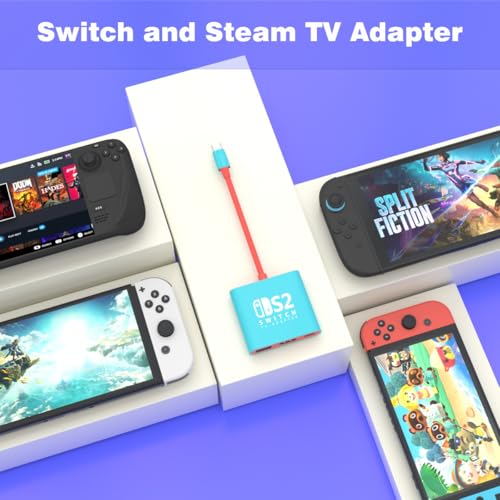 Image of PURBHE TV Docking Station for Nintendo Switch 2 and 1 and Steam Deck, Support TV Dock Mode, Portable HDMI Adapter Accessories for Nintendo Switch 1 and OLED and 2 Dock