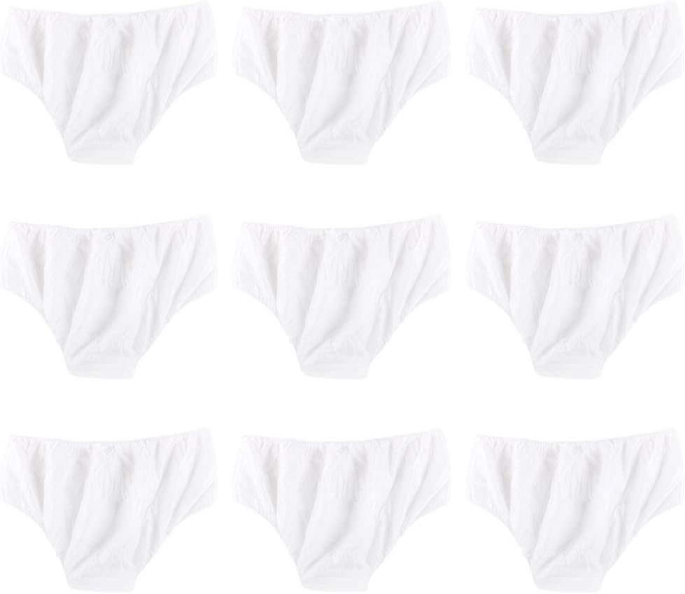 EXCEART 100pcs Women Disposable Panties Breathable Travel Briefs for Adults Soft Lightweight Non-woven Underwear for Spa Fitness Tanning Travel White