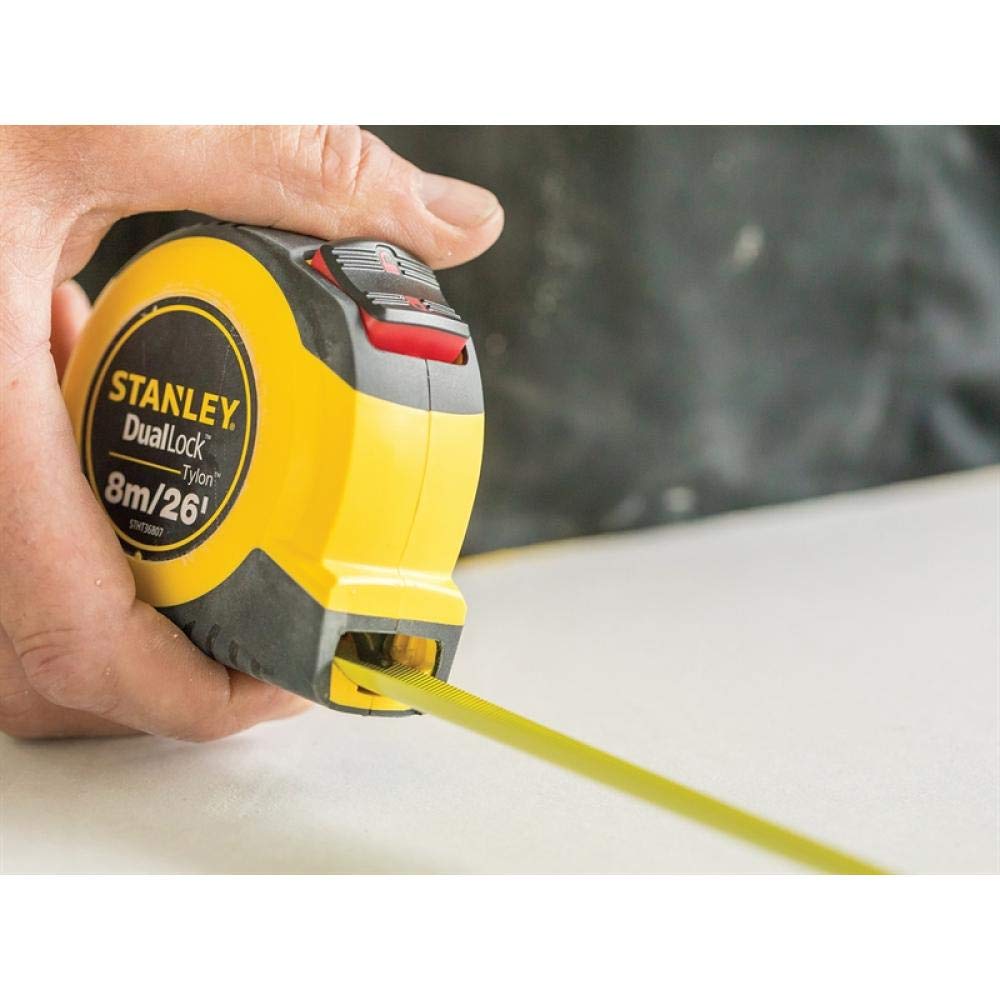 STANLEY STHT36807-0 podwójna blokada Tylon taśma kieszonkowa 8 m / 26 stóp (szerokość 25 mm), inne