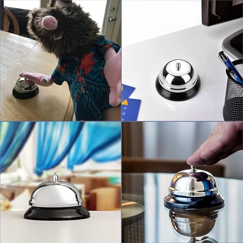 Image of 1Pcs Metal Office Bell Buzzer for Quiz Call Manual for Reception Desk Assistance, School, Church, Classroom, Hospital 8.5 x 5.5 cm