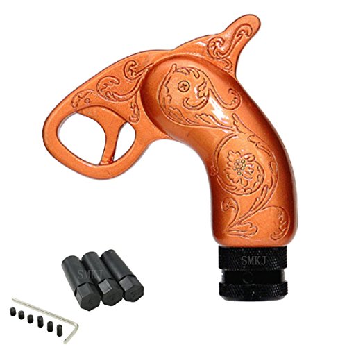 SMKJ Copper Gun Shape Shift Knob Resin Gear Stick Shift Shifter Knob Manual Automatic Shift Lever Stick Shifter knob Fit for Most Transmission Vehicles