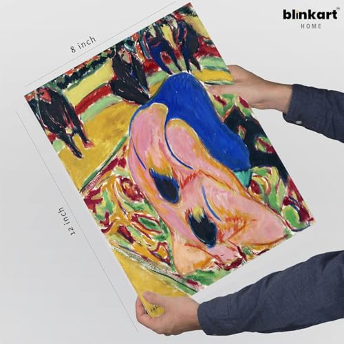 Image of BLINKART Gustav Klim Aesthetic Modern Art Walls With Frame | Natural Wood Texture | Living Room Bedroom Office Wall Decoration | Poster Home Decor Frames Wall Bedroom | 12x8 Inches (D400)