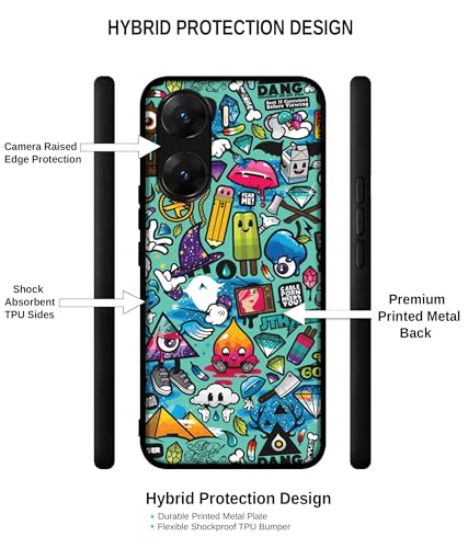 Image of Crazy Design Premium 2D Printed Metal Back Case Cover for Vivo V29E 5G